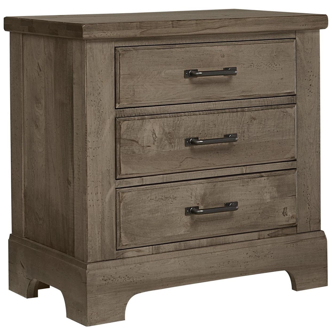 Rustic 3 drawer on sale nightstand